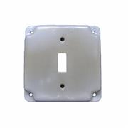 Mulberry Electrical Box Cover, 1 Gangs, Square, Steel, Toggle Switch 11401